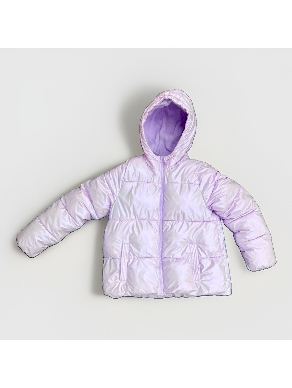 Girls Swiss Tech Puffer Jacket Size XXL Clover Metallic Faux Down Warm EUC